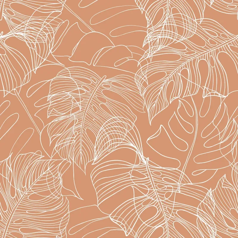 Sample Monstera Leaf Wallpaper Terracotta