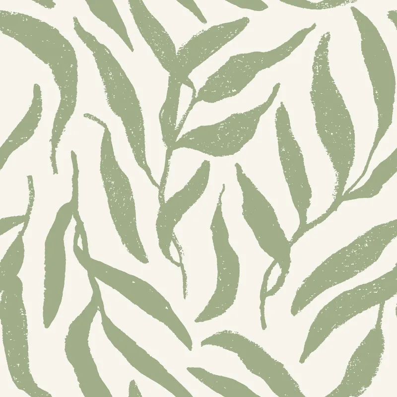 Sample Olive Leaf Wallpaper Pistachio on Cream
