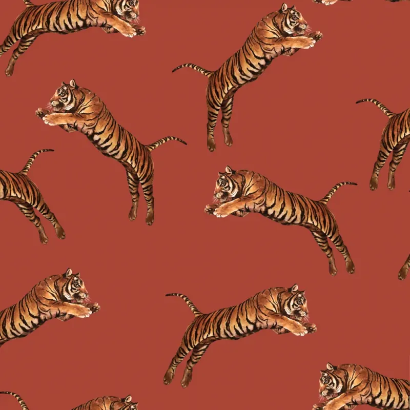 Sample Pouncing Tigers Wallpaper Cherry