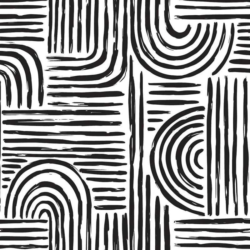 Sample Raffia Curves Wallpaper Charcoal on Chalk