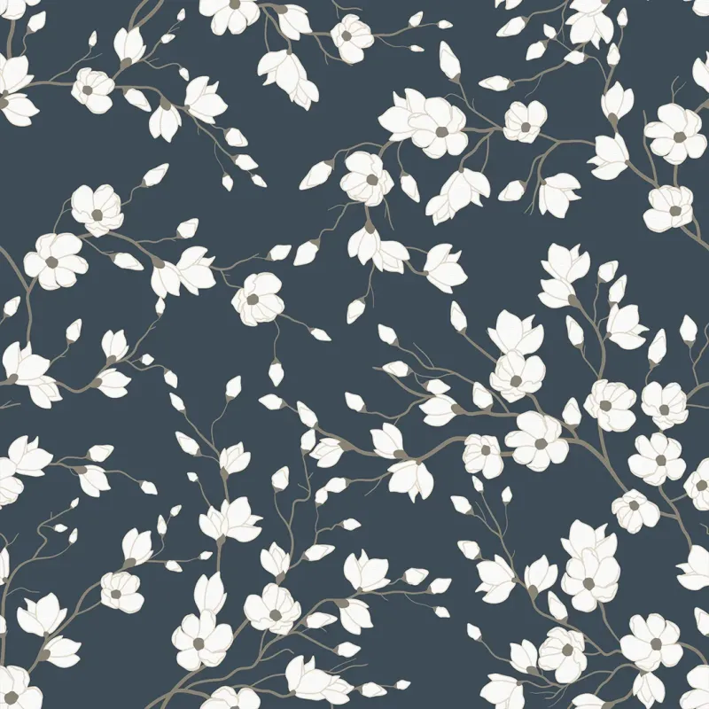 Sample Spring Blossom Wallpaper Indigo
