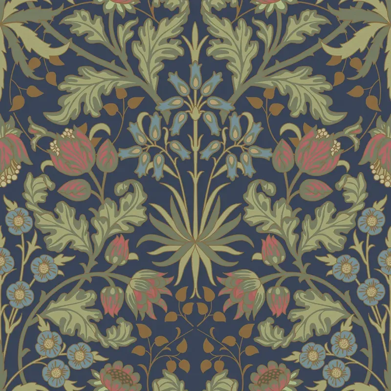 Sample Tulip Trellis Wallpaper Indigo
