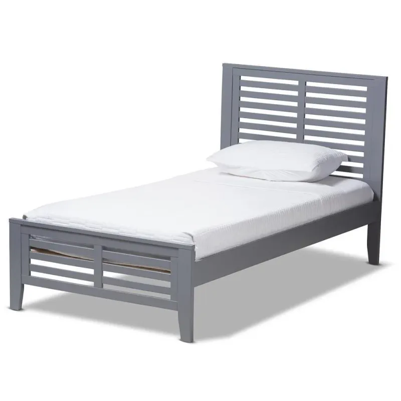 Sedona Modern Retro Mission Style Grey-Finished Wood Twin Platform Bed