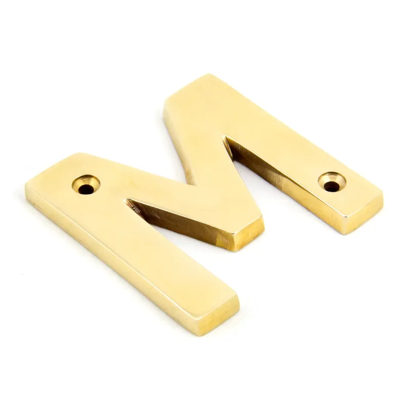 Shiny Brass Letter M | From Anvil
