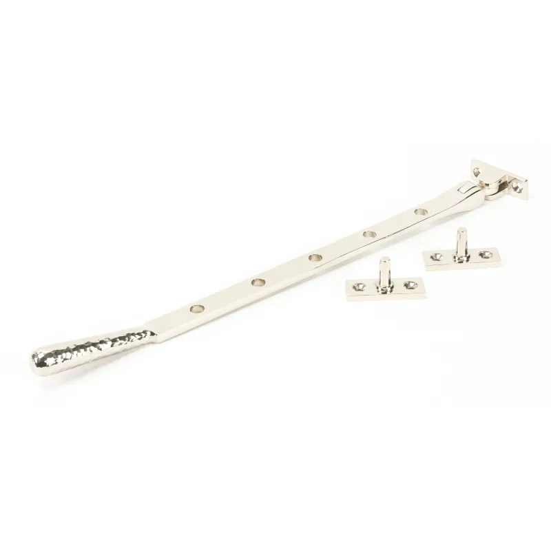 Shiny Nickel 12" Hammered Newbury Stay | From Anvil