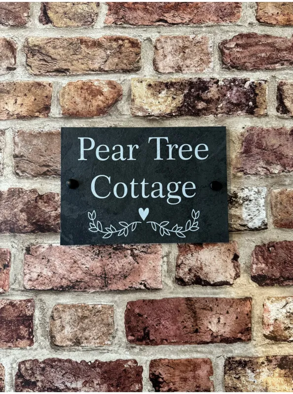 Slate house sign divider heart Work Light