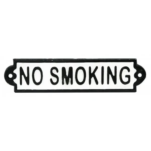 NO SMOKING Cast Iron Sign - 20V