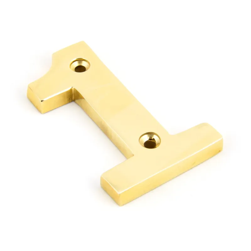 Smooth Brass Numeral 1 | From Anvil
