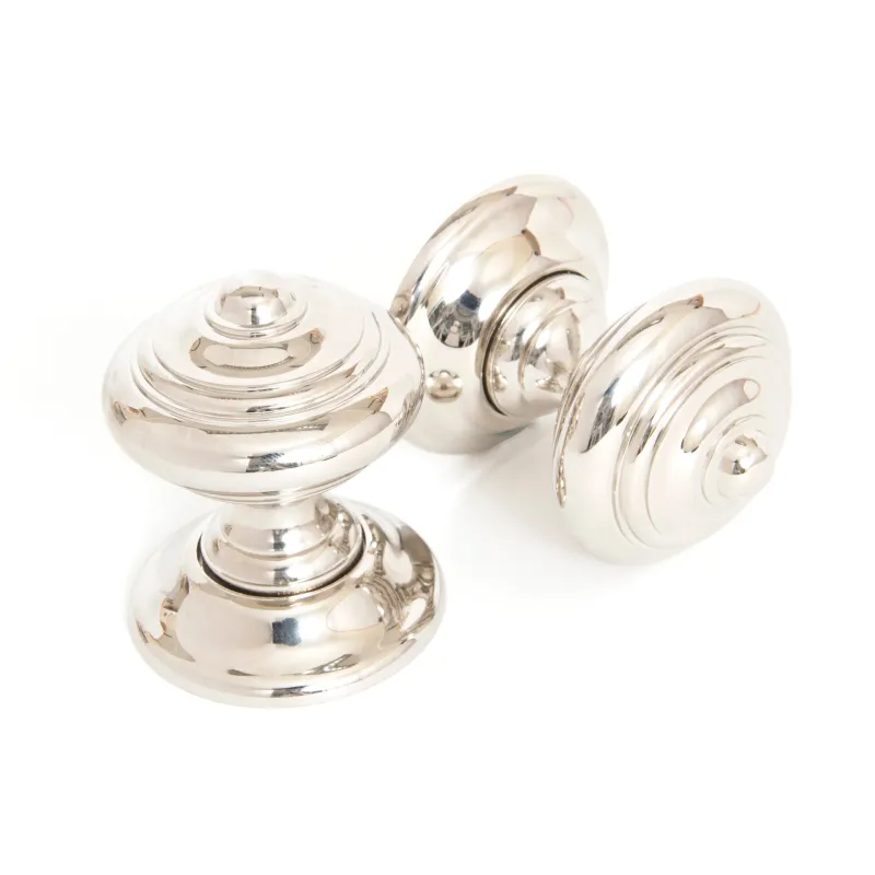 Smooth Nickel Elmore Concealed Mortice Knob Set | From Anvil