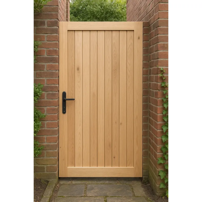 T&G Solid Oak Garden Gate - Artisanal European Oak Side Gate