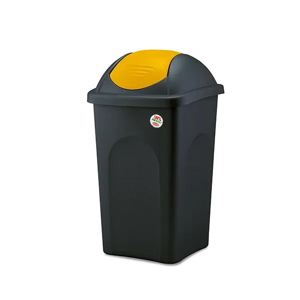 Stefanplast Pattumiere con Coperchio Oscillante 60 L Giallo