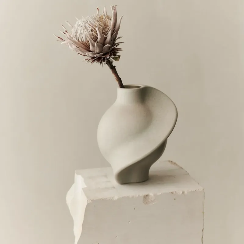 Stoneware Pirout Vase 01 Vintage Glaze Made USA