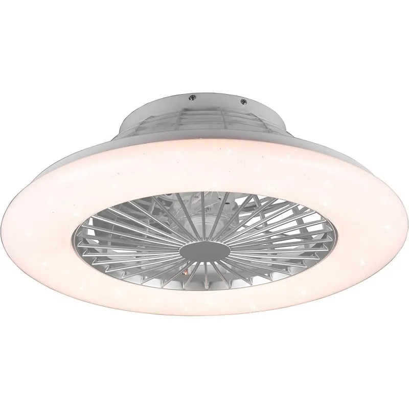 Stralsund Ventilatore E Plafoniera Led Con Effetto Cielo Stellato E RGB Con Telecomando Multifunzione E Regolazione Diam.50cm