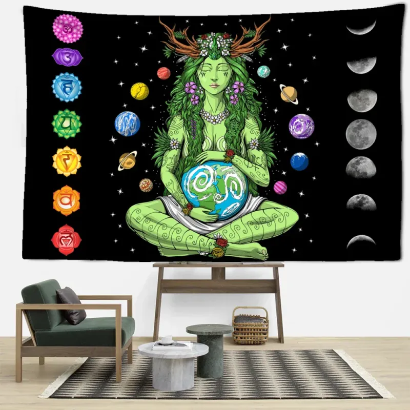 Stud Finder Afralia™ Seven Chakra Psychedelic Witchcraft Tapestry Home Decor