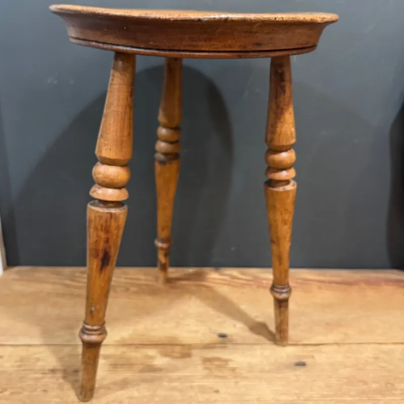 Stud Finder French Three-Leg Turned Stool