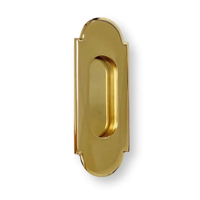 Stud Finder Modern "Fleur" Flush Unlacquered Warm alloy Recess Door Pull
