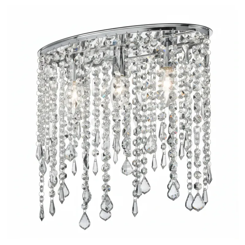 Stud Finder Plafoniera Breeze PL3 3xE14 cristallo K9 e cromo Fan Europe