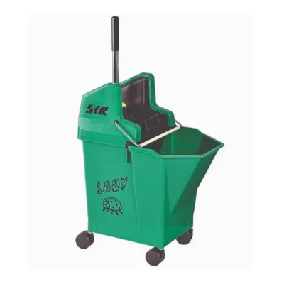 SYR Olive Mobile Mop Bucket & Wringer Vibration Reduction
