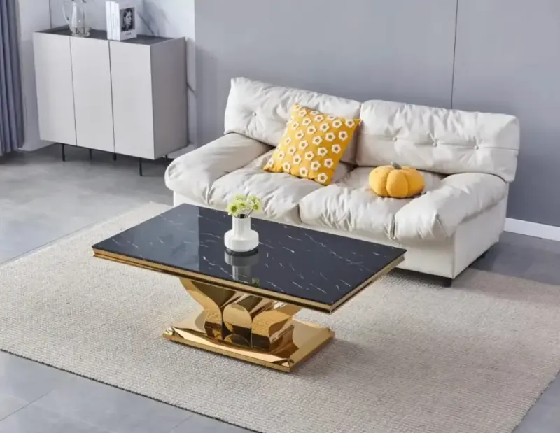 Table basse en Effet Marbre COURONNE - 120 x 70cm