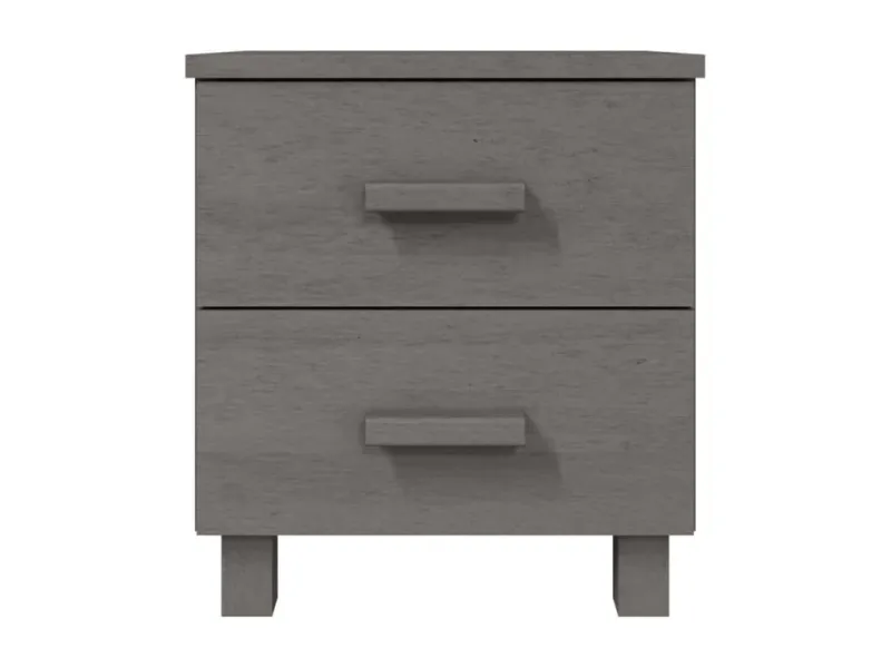 Tables de chevet Ventoriq 2pcs Gris clair 40x35x44.5 Bois massif AQON77222