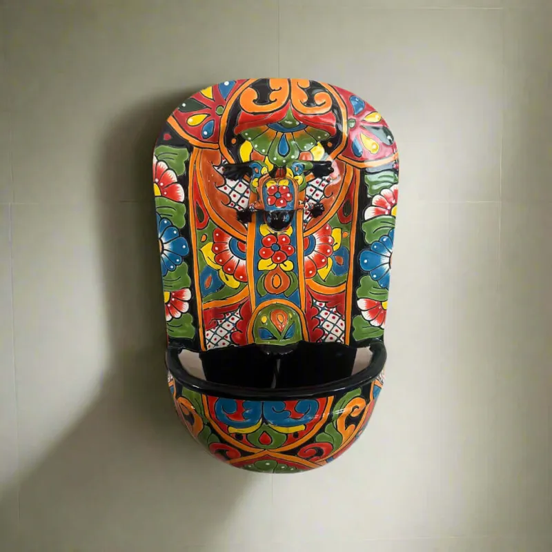 Talavera Wall Fountain | Handcrafted Mexican Pottery Water Feature