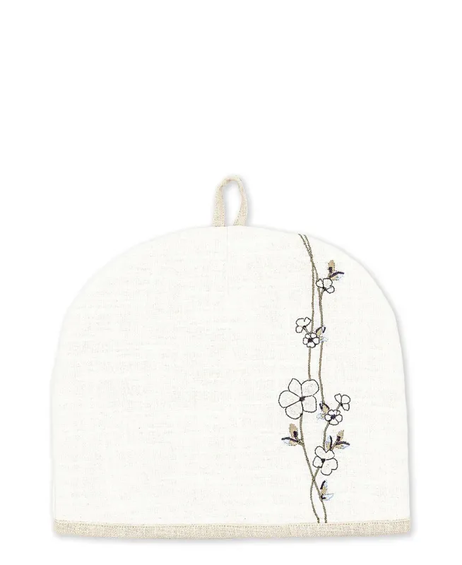 Tea cosy Aubrey alabaster w emb - 20V