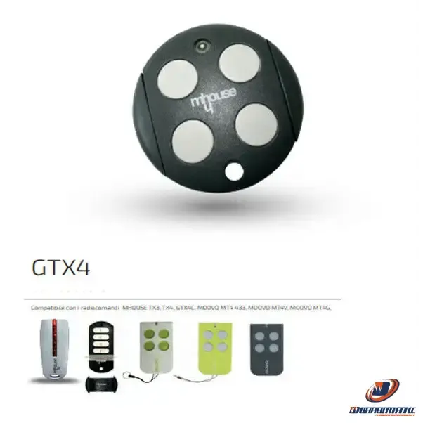 Telecomando Comando Trasmettitore Mhouse Gtx 4 Canali Originale 433,92 Mhz Dfm