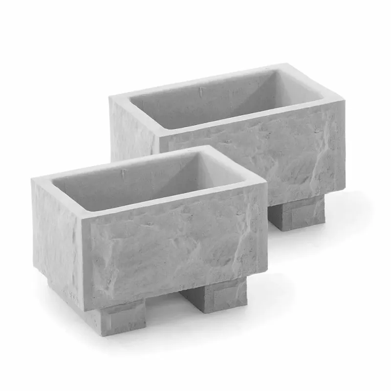 2x Tiny Stone Troughs (Inc. feet)