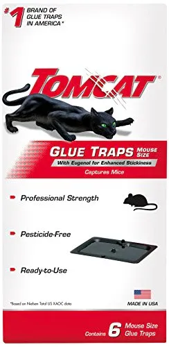 Tomcat Glue Traps Mouse Size Eugenol Fortified Stickiness Mice, Cockroaches, and Spiders, 6 Traps