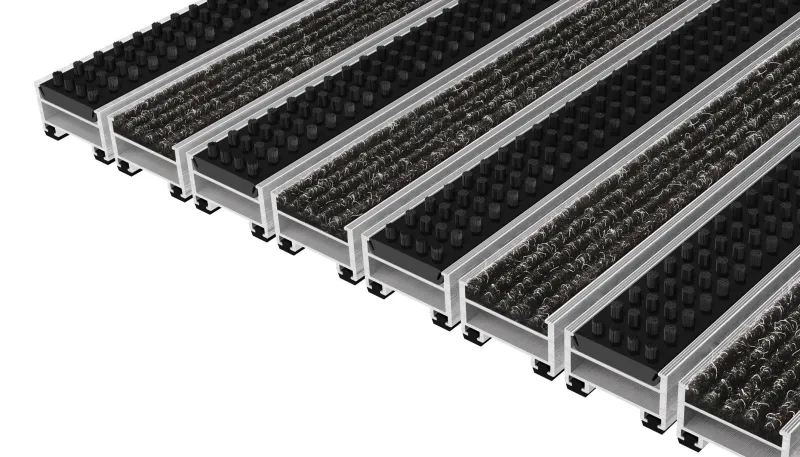 Top Clean Stabil XL Aircraft-grade Entrance Matting - 27mm Ribbed Carpet & Cassette Brush