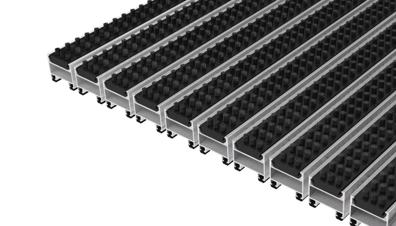Top Clean Trend Aluminium Entrance Matting - 27mm Cassette Brush