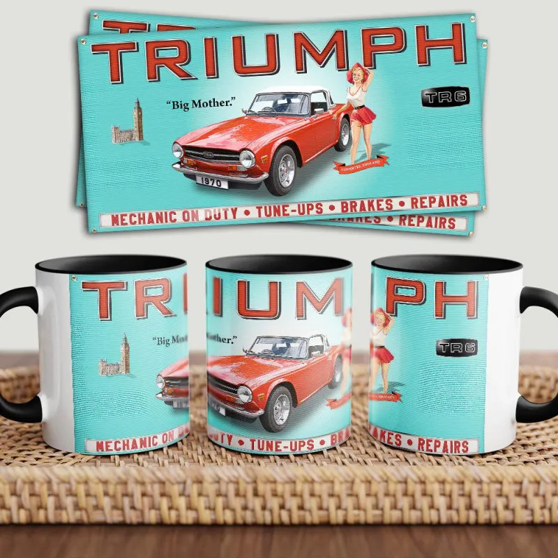 Triumph TR6 "Two Tone" Old-school Ceramic Mug