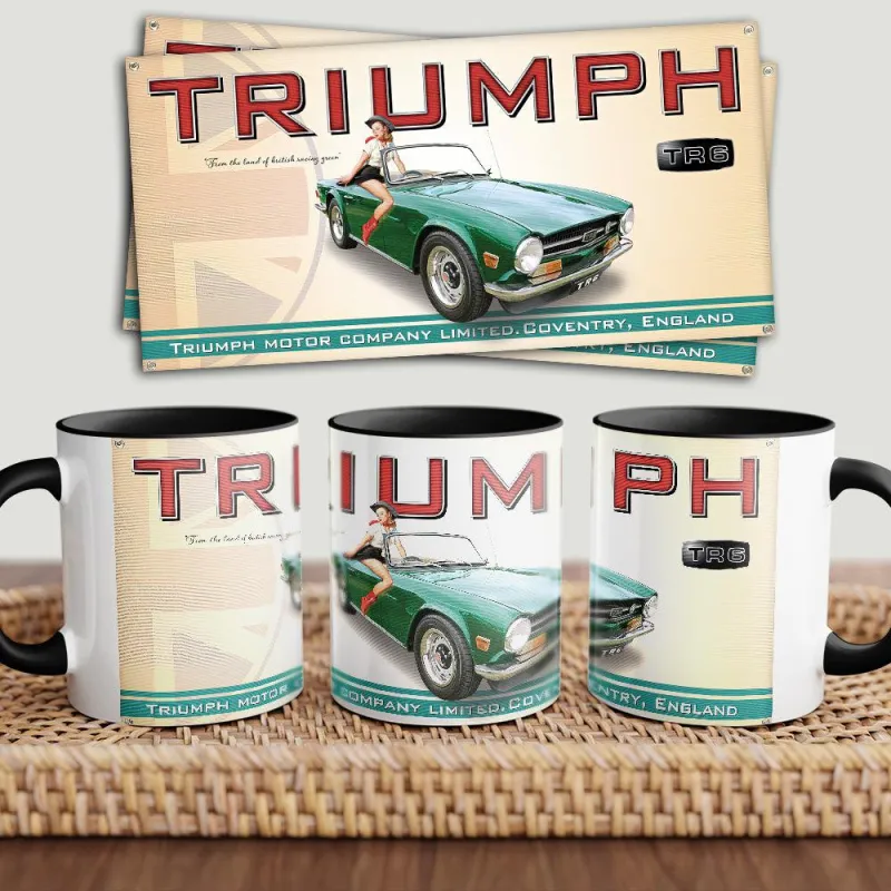 Triumph TR6 "Two Tone" Vintage Earthenware Mug