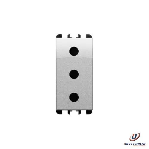 Urmet Presa P17, 1 Modulo, 2P+T 16A-250V, Nea, Alluminio 10302Al Originale Nuovo