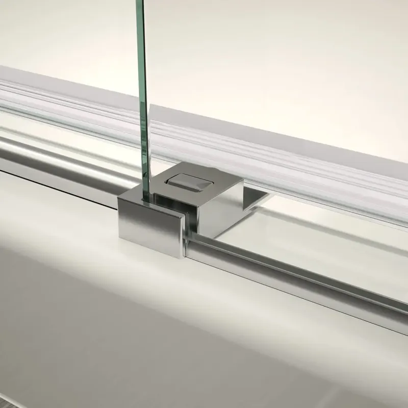 Vela 56 ½-59 x 78 ¾ . 8mm Sliding Shower Door Alcove Installation Clear glass Shiny metal