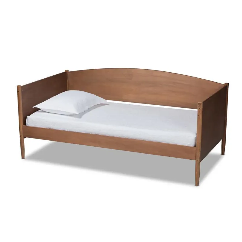 Veles Mid-Century Cutting-edge Ash Wanut Finished Wood Daybed