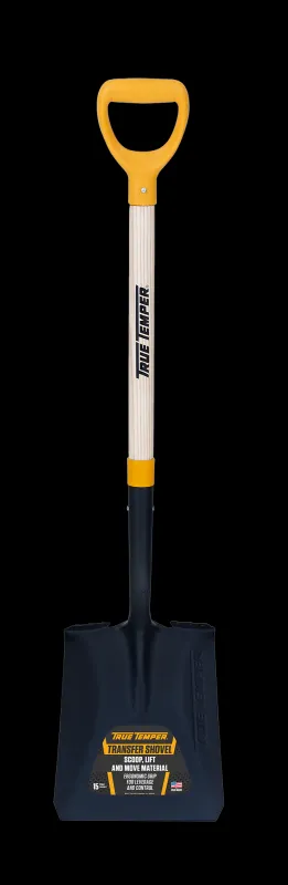 Verified Temper Shovel, Forged, Square Point, Comfort Step, Grip On Hardwood Handle