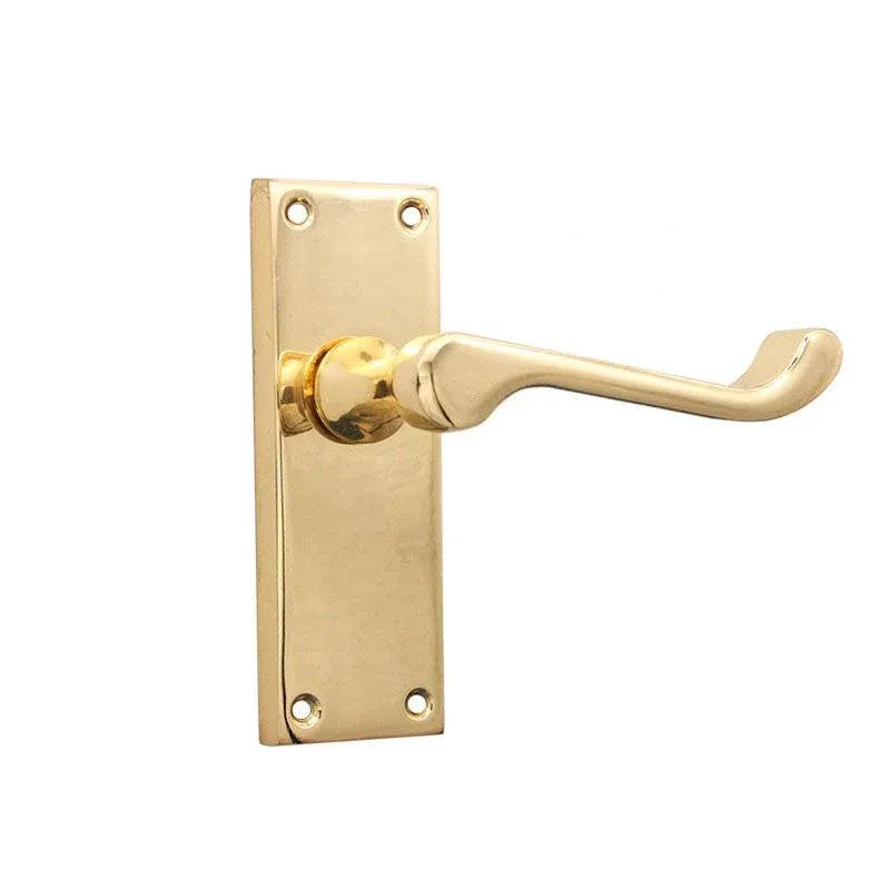 Victorian Scroll Latch Lever Handle 115mm Polished Warm alloy