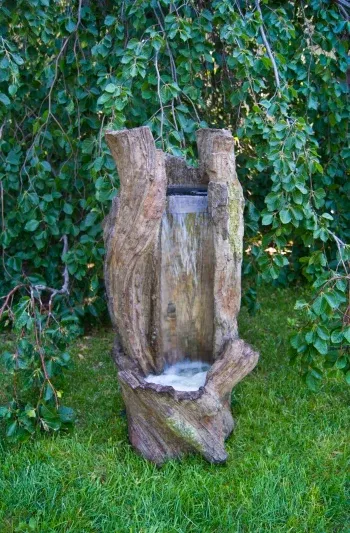 Waterfall Log Fountain | Variable Speed | Overload Protection