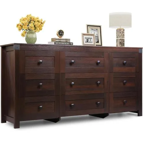 WLIVE Farmhouse 63" Broad 9 Drawer Dresser