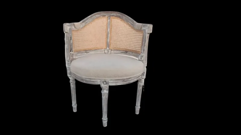 Wood and Cane Corner Chair Compatible DeWALT Batteries