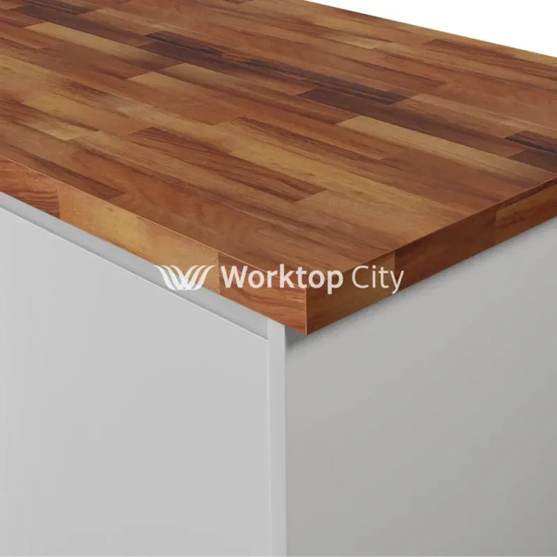 WTC Elegance Solid Iroko Natural Wood Kitchen Worktops 40mm (T)