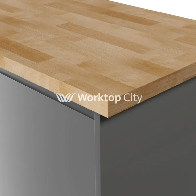 WTC Elegance Solid Prime Oak Genuine Wood Kitchen Worktops 40mm (T) Drywall Installation
