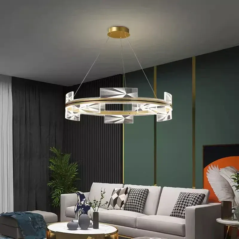 Afralia™ Amber Aluminum Plating LED Pendant Lights Home Decor