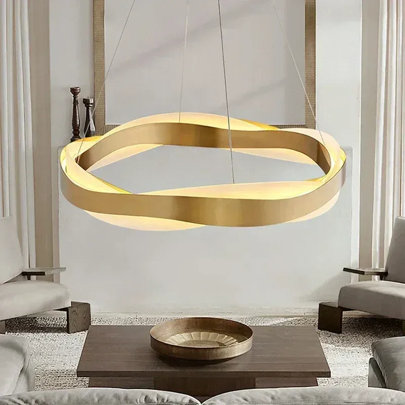 Afralia™ Black Circle Chandelier Posh Pendant Light Home Decor