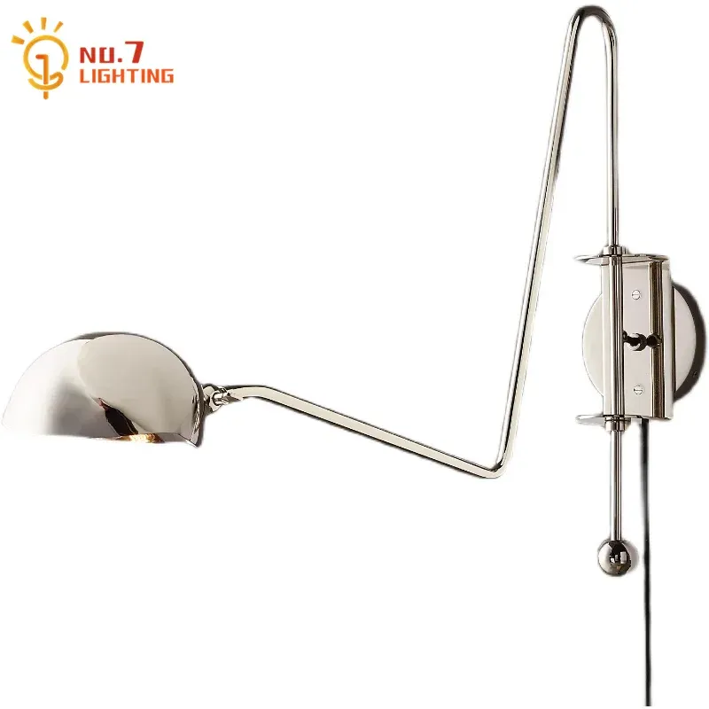 Afralia™ Black/Gold Lustre Copper Swing Arm Wall Lamp Current Living Spaces Compatible Smart Switches