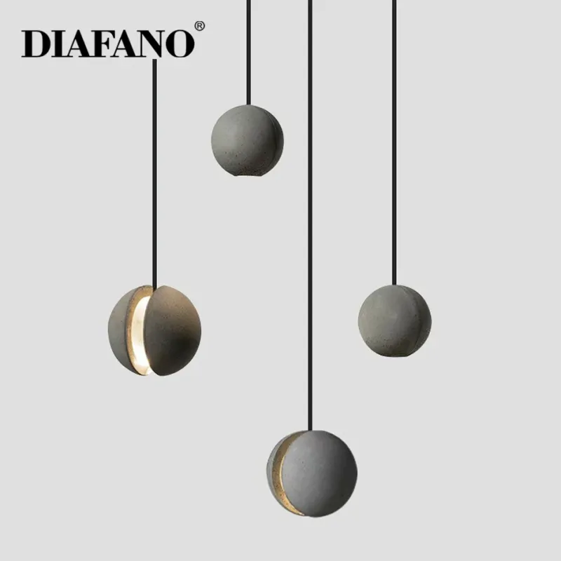 Afralia™ Cement Pendant Buoyant | Nordic Design Moon Planet Hanging Lamp Dining Room