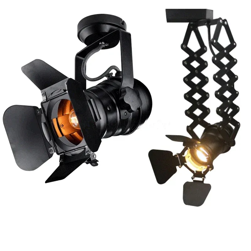 Afralia™ Classic Loft Iron LED Ceiling Lights, Industrial E27 Track Lamps Bar Cafe.