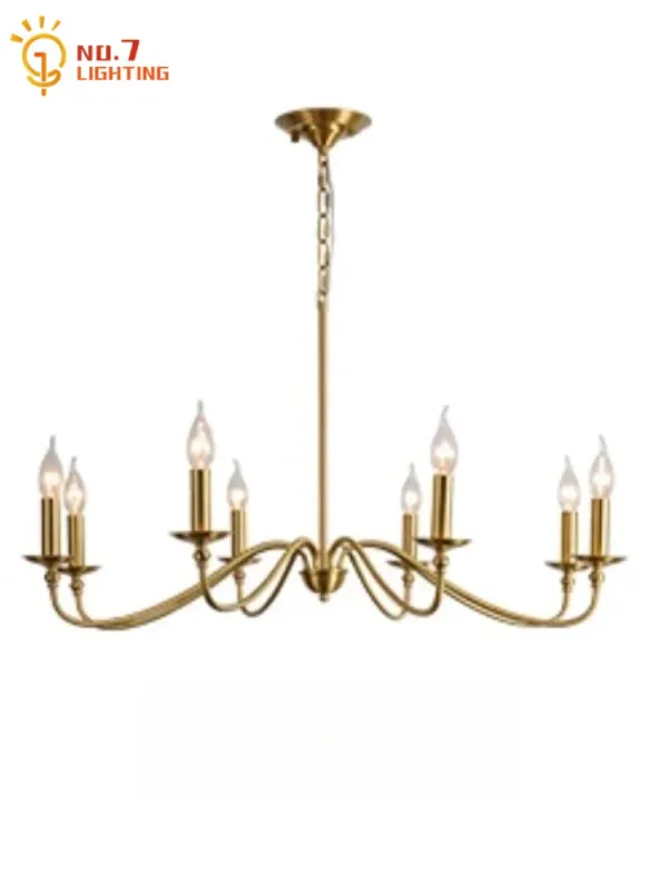 Afralia™ Classic Luxury Copper Chandelier LED Gold Lustre Pendant Light Living Room