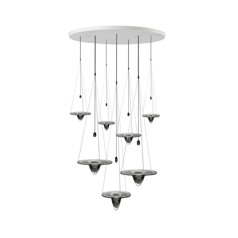 Afralia™ Clear Glass Disk LED Pendant Portable - Modern Luxury Restaurant Ceiling Fixture